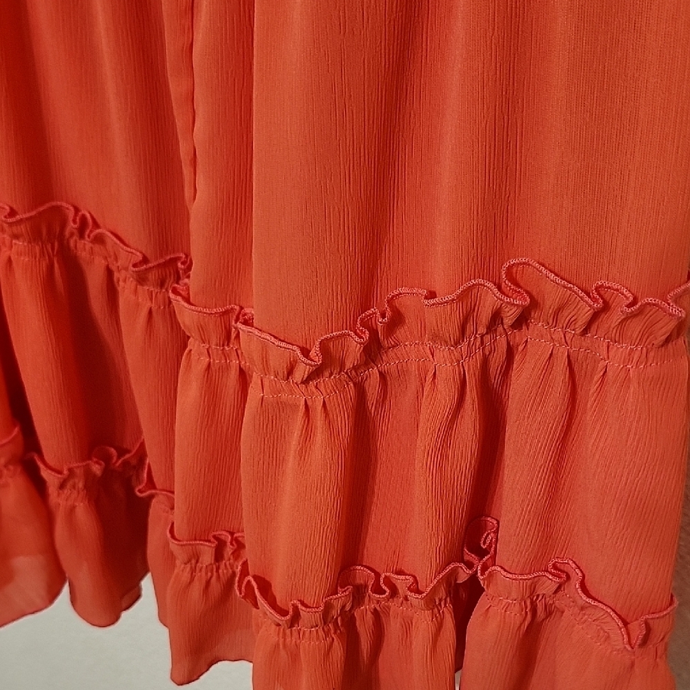 Pink Ruffled Tie Front Mini Sundress - Picture 10 of 12
